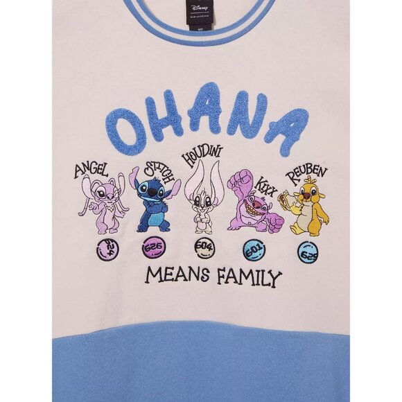 NEW Disney Lilo & Stitch Ohana Means Family Crewneck Sweatshirt Size 3X $60 Blue - Picture 2 of 9